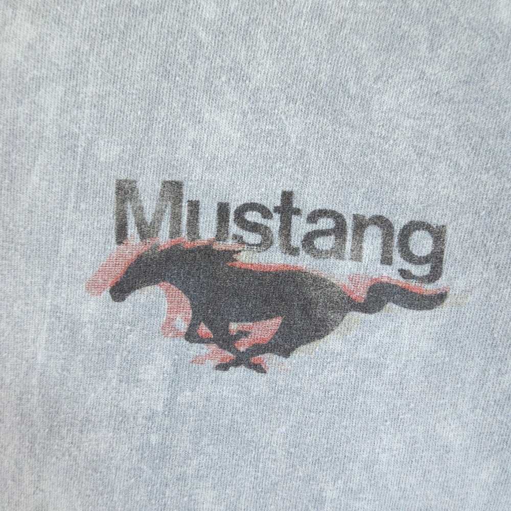 Ford Mustang Shirt Mens Medium Grey Acid Wash Vintage Style Graphic Tee Cotton - Picture 3 of 6